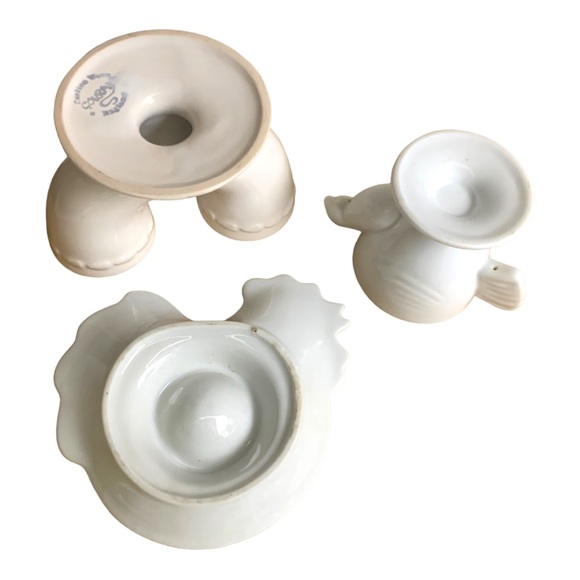 VTG Carlton Ware Chicken Rooster Ceramic Egg Holders Set of 3 - Picture 5 of 5